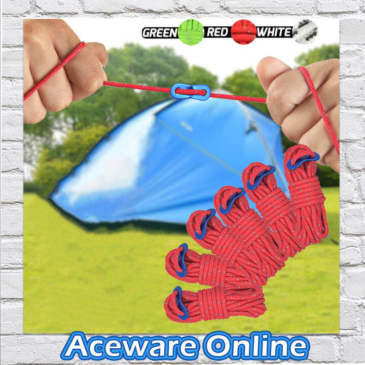 6Pcs Tent Guy Line Ropes Reflective Cord Tent Guide Nylon Rope Paracord