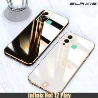 สำหรับ Infinix ร้อน12เล่นโทรศัพท์กรณีหรูหราชุบตรงขอบนุ่มปลอกกันกระแทกปกหลัง