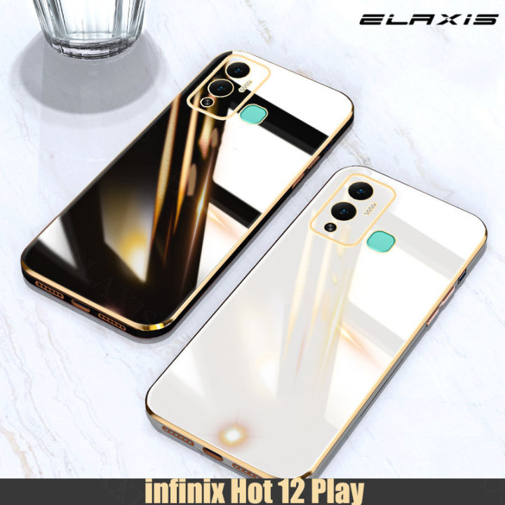 สำหรับ-infinix-ร้อน12เล่นโทรศัพท์กรณีหรูหราชุบตรงขอบนุ่มปลอกกันกระแทกปกหลัง