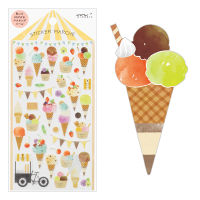 MIDORI Sticker 2369 Marche Ice Cream / สติ๊กเกอร์กระดาษญี่ปุ่น ลายไอศครีม แบรนด์ MIDORI จากประเทศญี่ปุ่น (D82369006)