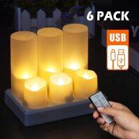 Rechargeable LED Candles By USB Timer Remote Flicker Tealight For Christmas Halloween Home Decoration Charge Electronic Candles