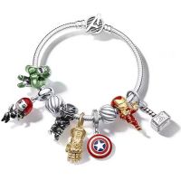 Disney Anime Avengers Bracelet Women Marvel Iron Man Bangles Thor Hulk Black Panther Infinity Gauntlet Charms for Jewelry Making