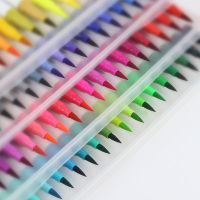 Color Fineliner Art Marker Pens Drawing Painting Watercolor Dual Tip Brush School Stationery Supplies