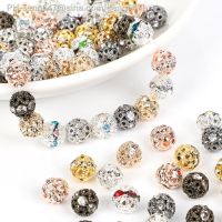 Mixed Color Rhinestone Rondelles Crystal Beads Round Spacer Beads For Jewelry Making DIY Bracelets Necklace Accessories 20Pcs