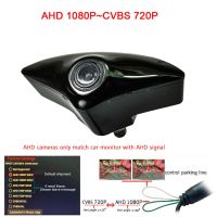 มุมมองด้านหน้ารถฟิชอาย180deg 1920*1080P AHD กล้องติดรถยนต์สำหรับ Mazda CX-5 2013 2014กล้องเครื่องหมายยี่ห้อ HD CVBS มุมกว้าง