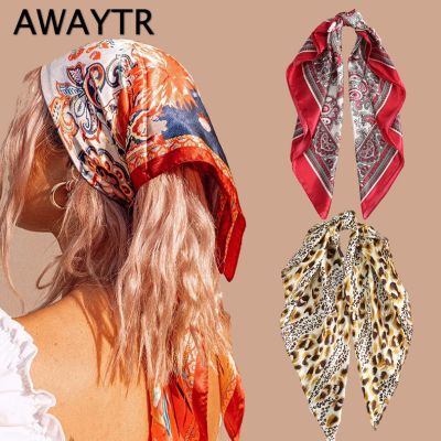 【YF】 AWAYTR Print Scrunchies Hair Scarf Bohemia Women Ribbon Hairbands Streamers Bow Rope Ties Holder Ponytail Accessories