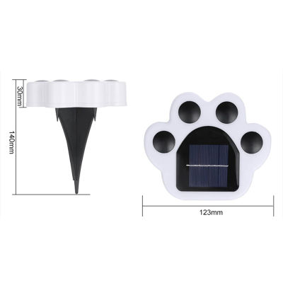 Solar Ground Lights Bear Paw Shape LED Outdoor Garden Landscape Foor Lamp for Lawn Pathway Yard Walkway Vegetable Patch