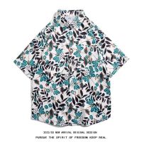 ☃  Ins port taste sense vintage ancient with male flowers with short sleeves shirt Thai Hawaiian shirt new handsome coat tide restoring ancient ways