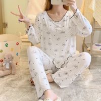 Spot parcel post Modal Confinement Clothing Spring and Autumn round Neck Printed Modal Confinement Suit Loose Breastfeeding Set