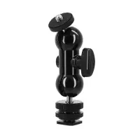 【Online】 Infinityclicks Dual Ball Shoe Mount 1/4 "Hot Shoe Mount Double Ballhead 1/4" Screw Multi-Function LCD Monitors Light Microphone