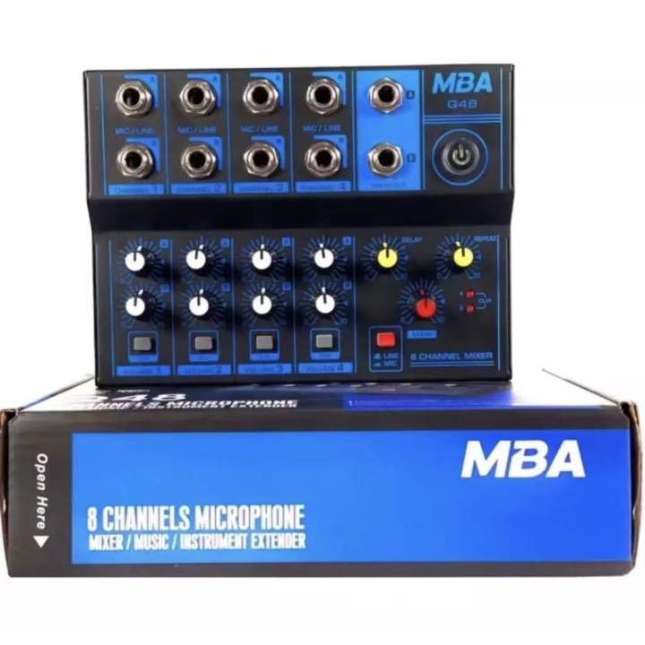 mba-q48-มิกจิ๋วแต่แจ๋ว-เสียงดี-มิกเซอร์-8ช่อง-mixer-มิกเซอร์ตัวเล็ก-เสียงดี-ราคาถูก-รับประกันคุณภาพ-สินค้าพร้อมจัดส่ง