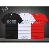 เสื้อยืดคอกลมเสื้อยืดสีดำอินเทรนด์(พร้อมส่ง) Hugo BOSS เสื้อยืดแขนสั้นลําลอง ผ้าฝ้าย แฟชั่นนักธุรกิจ สําหรับผู้ชายS M L   XL  XXL S-5XL