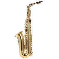 เอ็บอัลโตแซกโซโฟนทองเหลืองเคลือบสีทอง E Flat Sax 802ประเภทคีย์เครื่องดนตรีแบบเป่ากับถุงมือผ้าแปรงทำความสะอาดสายรัดเบาะเคส