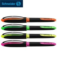 ปากกาเน้นข้อความสีของ Schneider 4ชิ้นเครื่องเขียนเครื่องเขียนอุปกรณ์การเรียนปากกาเน้นข้อความปลอดสารพิษ