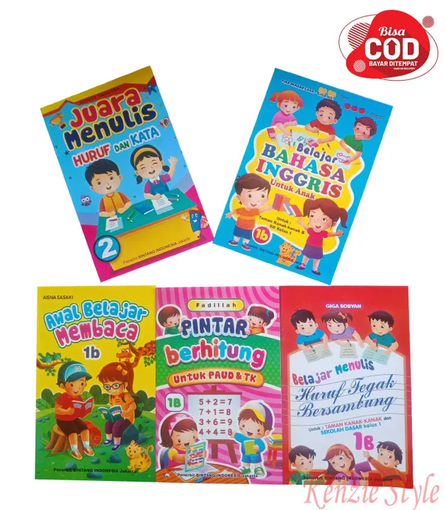 Paket 5 Pcs Buku Awal Belajar Membaca 1B Untuk Anak PAUD TK DAN SD ...