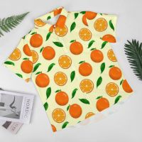 Vint Oranges Loose Shirt Men Beach Fruit Leaf Print Casual Shirts Hawaii Graphic Short Sleeve Fashion Oversized Blouses เสื้อหลวม