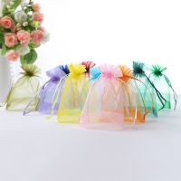 10/50pcs tulle packaging transparent Organza Drawstring Bag Jewelry Mesh Gift Pouches Container Drawstring Bags  Gauze Bag 50% Gift Wrapping  Bags