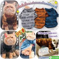 ??พร้อมส่ง?? เสื้อสีเลื่อมสกีนฟ้อนท์ สุดเท่ห์ For PET สุนัข หมา แมว