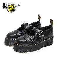 Dr.Martens Addina รองเท้าแพลตฟอร์มหนังหัวเข็มขัดดอกไม้พื้นหนาเข็มขัด T-Marijane รองเท้าผู้หญิงบูทมาร์ตินลิ้นจี่