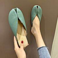 Net red Baotou half slippers women wear 2020 new wild fashion flat bottom round toe lazy shoes