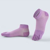 In the spring and autumn period and the five fingers socks female summer thin cotton with mesh tube five toe socks toes pure color wholesale spot movement