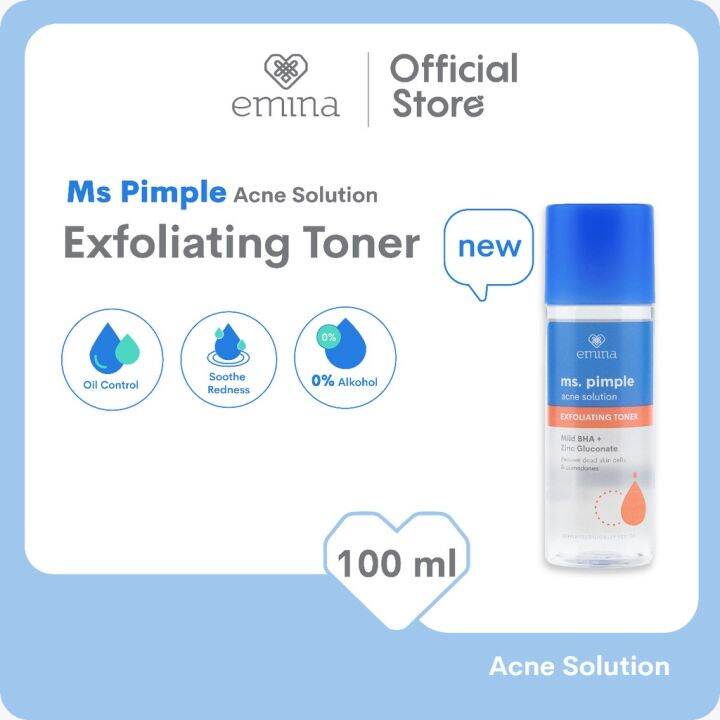 Emina Ms. Pimple Acne Solution Exfoliating Toner 100 mL Angkat Sel