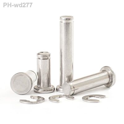 M3 M4 M5 M6 M8 M10 304 Stainless Steel Flat Head with Grooved Pin Shaft Circlip Pin Positioning Cylindrical Pin