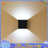 ไฟ AC85-265V 6W ทรงลูกบาศก์ปรับได้,ไฟแบ็คดรอปเป่าลม LED ทรงลูกบาศก์อลูมิเนียมกันน้ำไฟผนังสำหรับระเบียงกลางแจ้ง