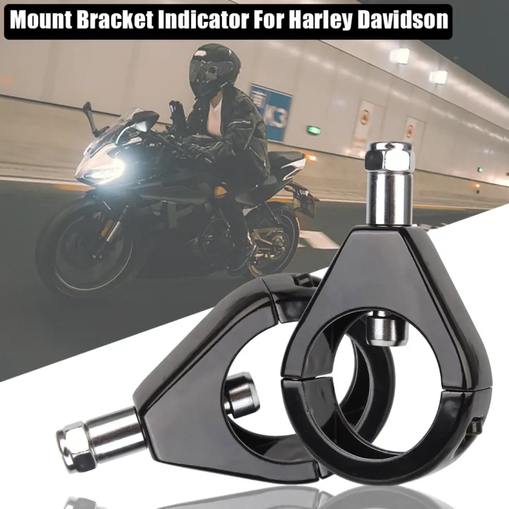 Motorbike Indicator Relocator Fork Clamps - Black - High Quality