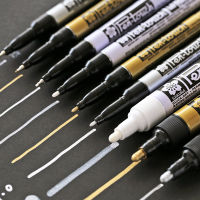 ปากกามาร์กเกอร์โลหะถาวรสีขาวเงินสีทองปากกามาร์กเกอร์สำหรับผ้าใบแก้วผ้าซีดียาง DIY ทำเครื่องหมายเครื่องเขียนญี่ปุ่น-czechao