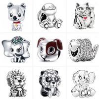 45 Styles Animal Series Cute Dog Lucky Cat Owl Snake Bunny Beads Fit Original Pandora Charms Silver Color Bracelet Women Jewelry