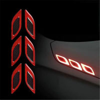 6pcsSet Car Reflective Stickers Anti-Scratch Safety Warning Sticker for Truck Auto Motor Exterior Decorative Accessories