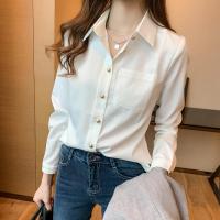 White Shirt Women Long Sleeve Office Blouse Plus Size Fashion Loose Basic Tops New