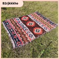 B2RJKKKHO หนาขึ้น พรมปูพื้นตั้งแคมป์ 90x150cm ลวดลายเรขาคณิต เสื่อชายหาด ลมอินส์ เส้นใยโพลีเอสเตอร์ เสื่อปิกนิกปิกนิก กิจกรรมกลางแจ้งกลางแจ้ง