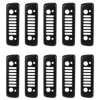 10X Aluminum Rear Brake Light Cover Grille Third Tail Light Cover for Jeep for Wrangler Jk 2007-2016 Black