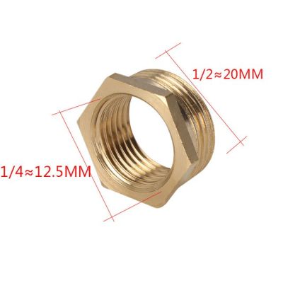 ทองเหลืองหกเหลี่ยมตัวลดทอนปลายบากท่อ1/8 1/4 3/8 1/2 3/4 F ถึง M ข้อต่ออะแดปเตอร์น้ำแก๊สทองแดงลดเกลียว