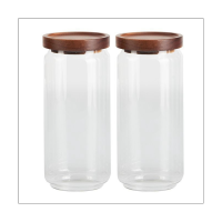 Sealed Jar Storage Tank with Lid 1 Litre [2 X 1000 Ml] - Elegant Glass Container with Lid Set