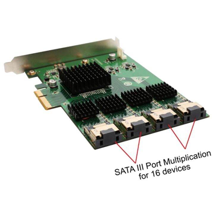 16 Ports SATA 6G PCI Express X4 Controller Card Marvell 88SE9215