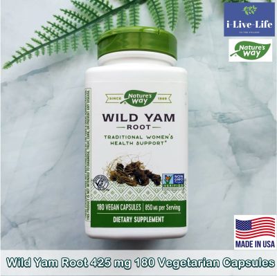 สารสกัดมันเทศป่า Wild Yam Root 425 mg 180 Vegetarian Capsules - Natures Way