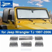 JIDIXIAN Car Front Rear Windshield Window Sunshade Cover for Jeep Wrangler TJ 1997 1998 1999 2000 2001 2002 2003 2004 2005 2006 Sunshades