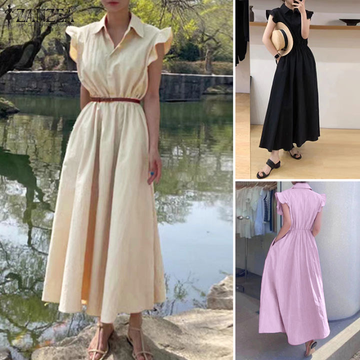 สินค้ามาใหม่-จัดส่งฟรี-fancystyle-zanzea-เสื้อทรงเอไลน์แฟชั่นสำหรับสไตล์เกาหลีของผู้หญิงชุดซันเดรสทำงานคอพับลง-10