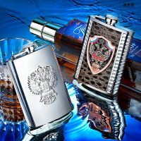 【YF】❈  304 Bottle Hip Flasks Set 6oz Picture Alcohol Whiskey Flagon Wine Funnel