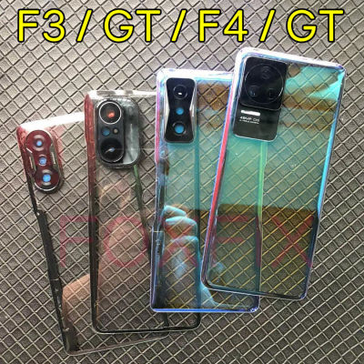 Foxfix กระจกใสสำหรับ POCO F3 GT F4 GT ฝาหลังปิดโทรศัพท์ตัวเรือนด้านหลังหลังหน้าจอโทรศัพท์ที่มีอะไหล่กล้องถ่ายรูป + กาว