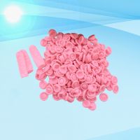 【LZ】☍❀■  Tampa descartável do dedo do látex luvas médicas acessórios do dedo rosa pó livre 600 Pcs