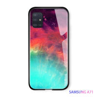 UCUC เคสโทรศัพท์เคสสำหรับ Samsung A71 แก้วโทรศัพท์Case Aurora GalaxyอวกาศSky S tarryไล่โทนสีปลอกCaseกันกระแทกกระจกปกหลัง