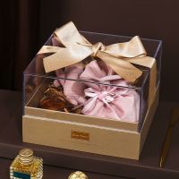 【Ready】? Transparent Acrylic Gift Box Empty Box Valentines Day Gift Box for Boyfriend and Girlfriend Large Packaging Gift Box