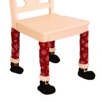 Chair Leg Caps Christmas Snowflake Black Belt Table Leg Covers Restaurant Bar Chair Table Supplies Christmas Decorations Sofa Covers  Slips