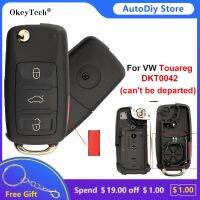 Okeytech 3 1ปุ่มพร้อมรถระยะไกลควบคุมพับได้ตื่นตระหนก,เคสสำหรับ Volkswagen ซองใส่กุญแจ Touareg DKT0042สามารถแยกได้39ปุ่ม