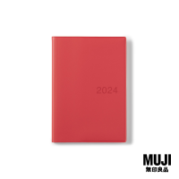 2024 มูจิ สมุดแพลนเนอร์รายเดือน/สัปดาห์ B6 - MUJI Monthly/Weekly Planner B6 (Red Cover)