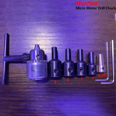 HH-DDPJMicro Motor Drill Chuck Clamping Range 0.3-4mm Taper Mounted Mini Drill Chuck With Chuck Key 3.17/4/5/6/8 Mm Motor Shaft Sleeve
